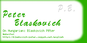 peter blaskovich business card